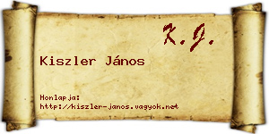 Kiszler János névjegykártya