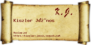 Kiszler János névjegykártya