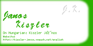 janos kiszler business card